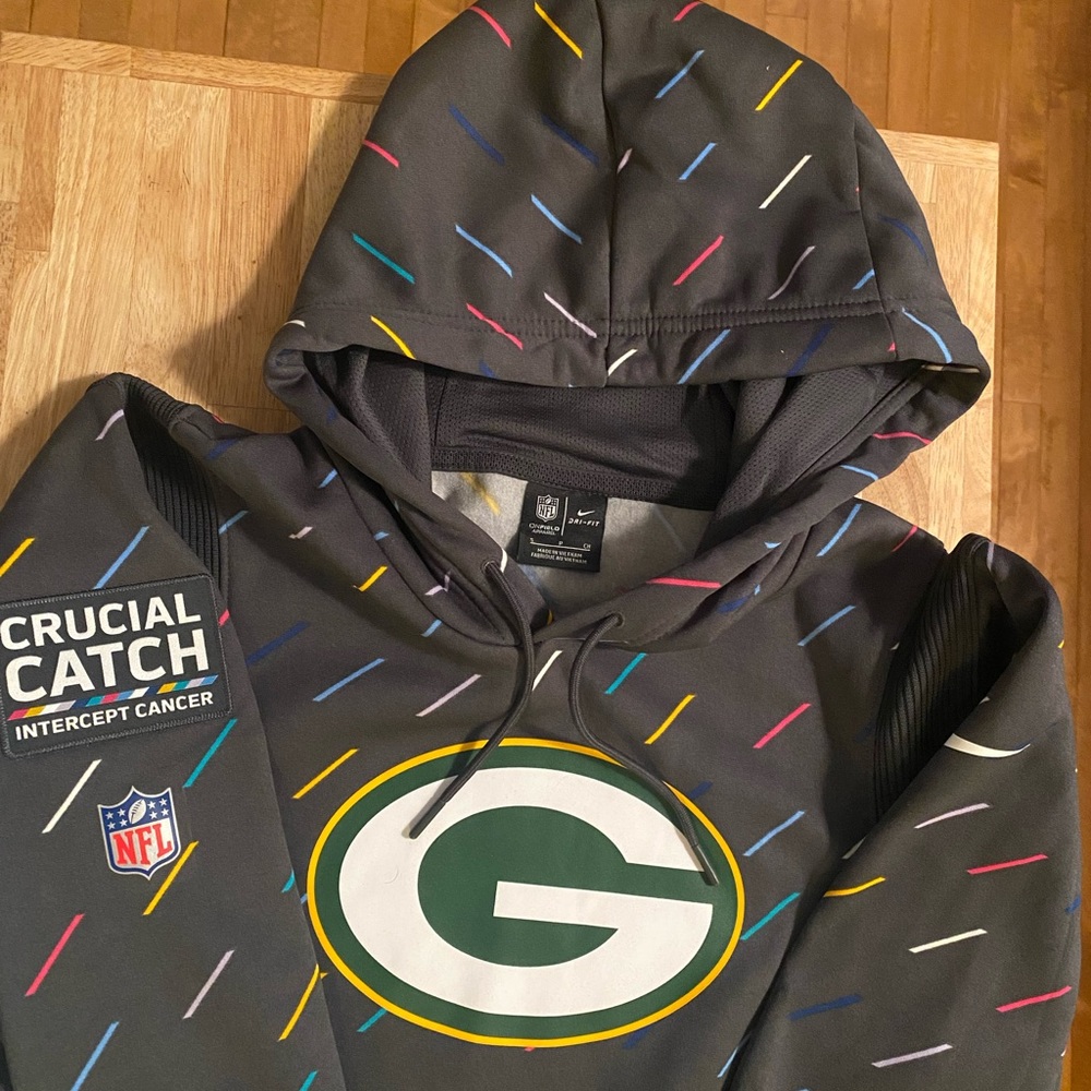 Green Bay Packers Crucial Catch Dry-Fit Sweatshirt Adult Small